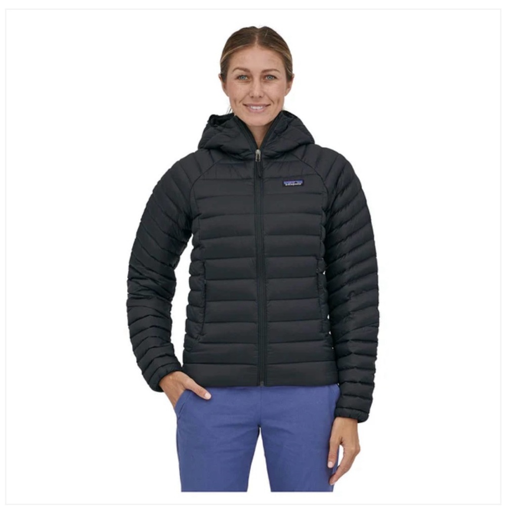 Patagonia Women's Hooded Black Down Sweater Hoodie
